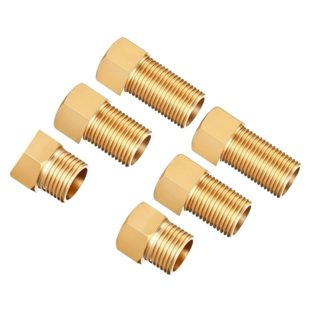 6pcs 12 Inch Brass Pipe Extension Set 30mm 40mm 50mm For Bathtub Faucet Shower Hose Plumbing Fittings Copper Nipple Connector