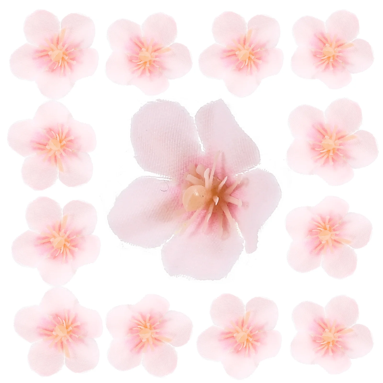 Flower Head Miniature Cherry Blossom Petals Decor Faux for Crafts Silk Cloth Artificial Oriental Heads