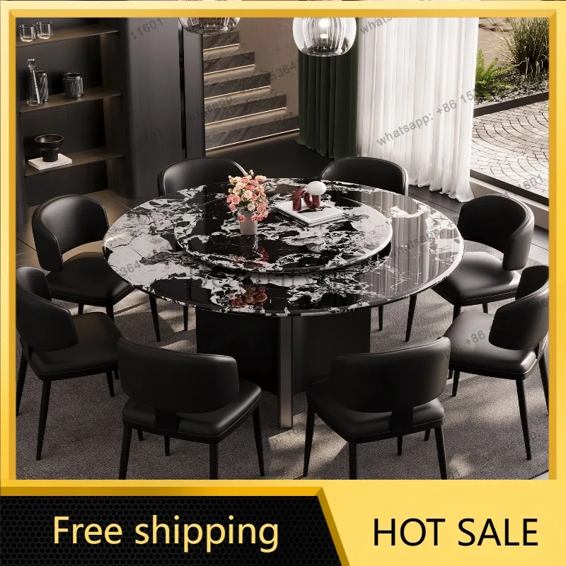 FG Round Luxury Dining Table Modern Gaming Restaurant Lounge Nordic Dining Table Chairs Designer Mesas De Jantar Salon Furniture