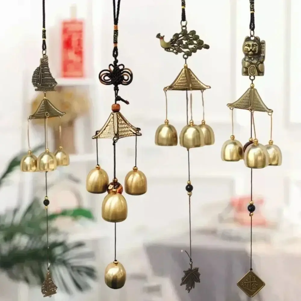 Outdoor Copper Bells Wind Chimes Creative DIY Hanging Ornament Home Retro Pendant Wind Chimes