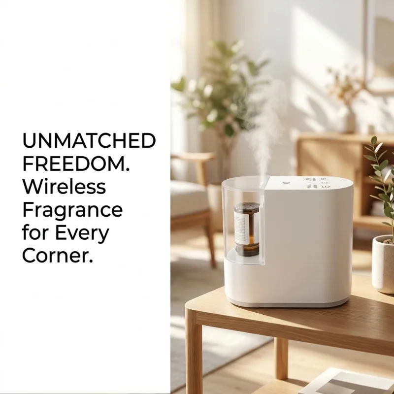 Household essential oil mist diffuser desktop rechargeable smart light timed aromatherapy machine