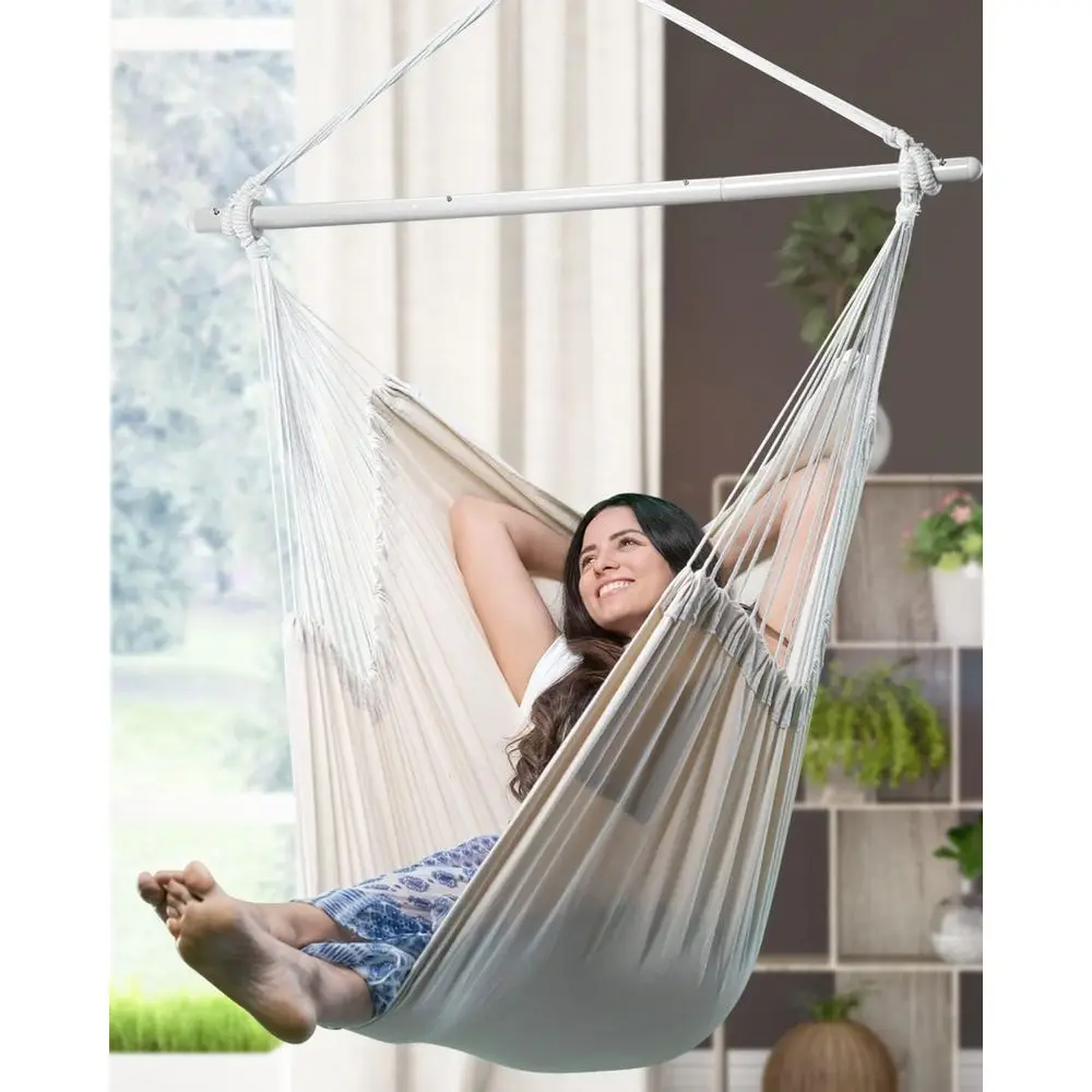 Large 70.9x47.2 XXL Hanging Swing Chair, 32% Bigger with 500lbs Capacity, Heavy Duty Steel Spreader Bar, Extra Roomy Comfort for