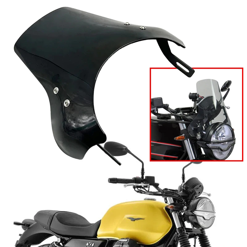 

Motorcycle Windshield Windscreen Windproof Wind Screen Deflector Fit For Moto Guzzi v7 850 Stone V7 Special Edition 2021-2025
