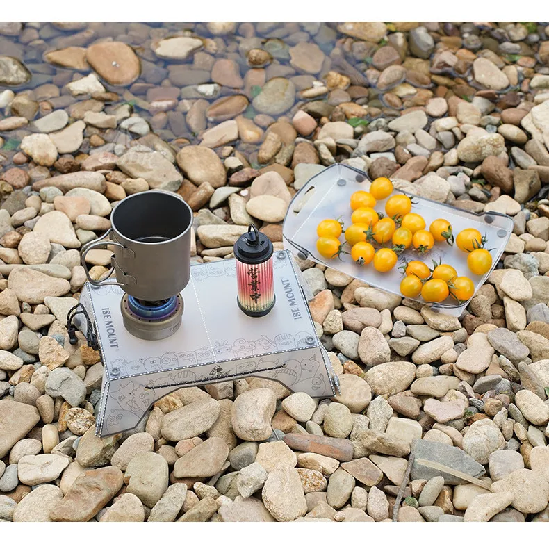 Mini tavolo pieghevole ultraleggero Vassoio da tavolo da campeggio in PP per uso alimentare portatile per campeggio Escursionismo Pesca BBQ Picnic Attrezzatura da pranzo all'aperto