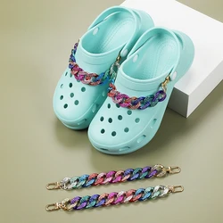 1PCS Diamond Chain Charms Chain Colorful Gold Silver Shoe Chain Accessories Croc Clogs Sandals Detachable Decorate Girl Gifts