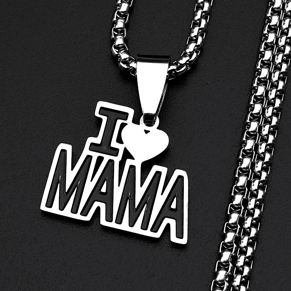 Geschenk für Mama, „Ich liebe Mama“-Kette aus Edelstahl, silberfarben, „Mein Heldin“, Muttertag, einfache Buchstaben-Halskette, Schmuckkette – Detail 5
