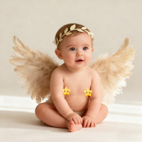 Novorozenecké rekvizity Bílé andělské křídlo Fotografie miminka Rekvizity Péřová křídla Dívky Vlasy Děti Fotografování miminek V