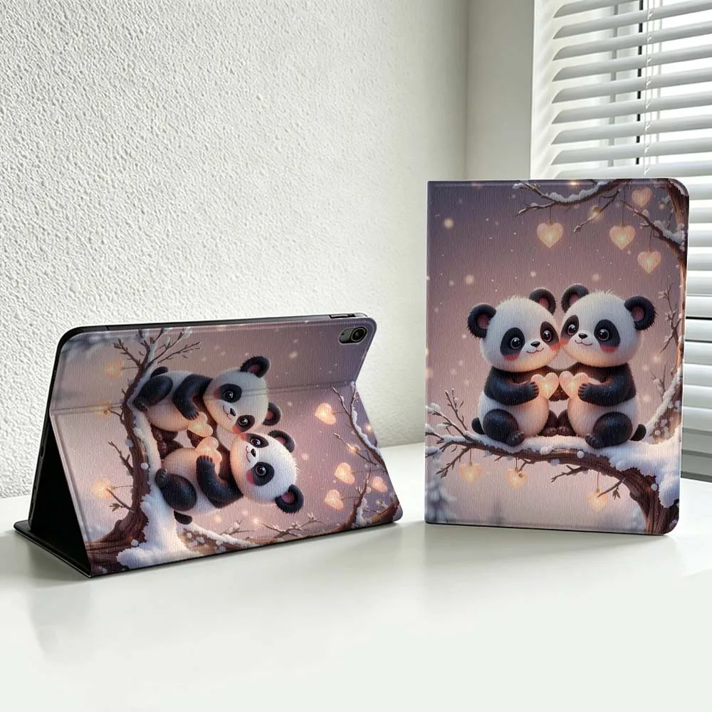 Cute Panda Pattern Cover For iPad Pro Air mini 7 6 5 4 3 2 1 9gen M5 M4 11th 10th A17 Pro A16 Soft Inch Tablet Case