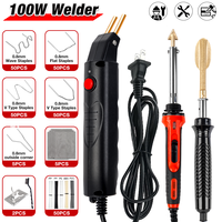 100W Plastic Welding Machine Thermal Stapler Electric Soldering Iron Car Bumper Repair Kit PVC Portable Home Garage Welding Tool
