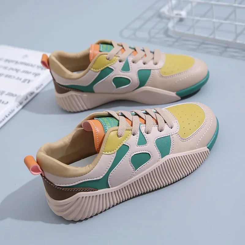 Flat Casual Sneakers Women Shoes Mixed Colors Sneakers Lady Spring Autumn New Hiking Walking Mujer Zapatos Platform Shoes Ladies