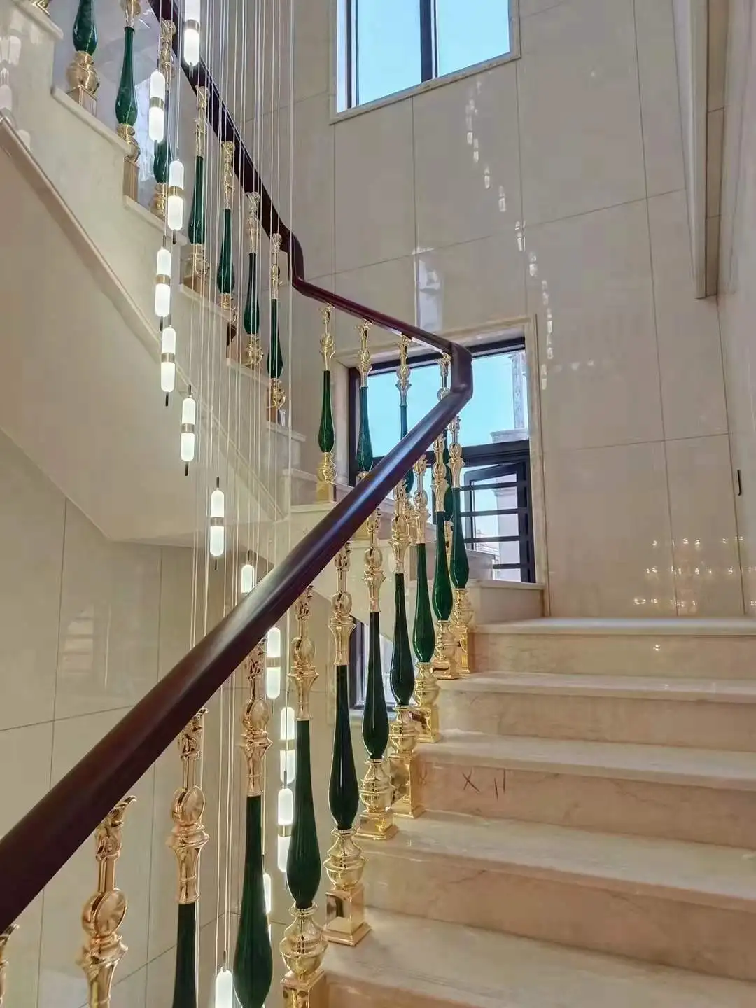 تخصيص درابزين الدرج الألومنيوم في الهواء الطلق درابزين الدرج الأنيق المتين #2