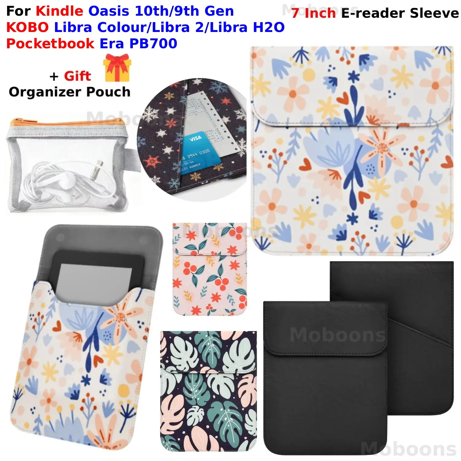 

For Kindle Oasis 10th/9th Gen KOBO Libra Colour/Libra 2/Libra H2O Pocketbook Era PB700 7 Inch Ebook Case Magnetic 7" Sleeve