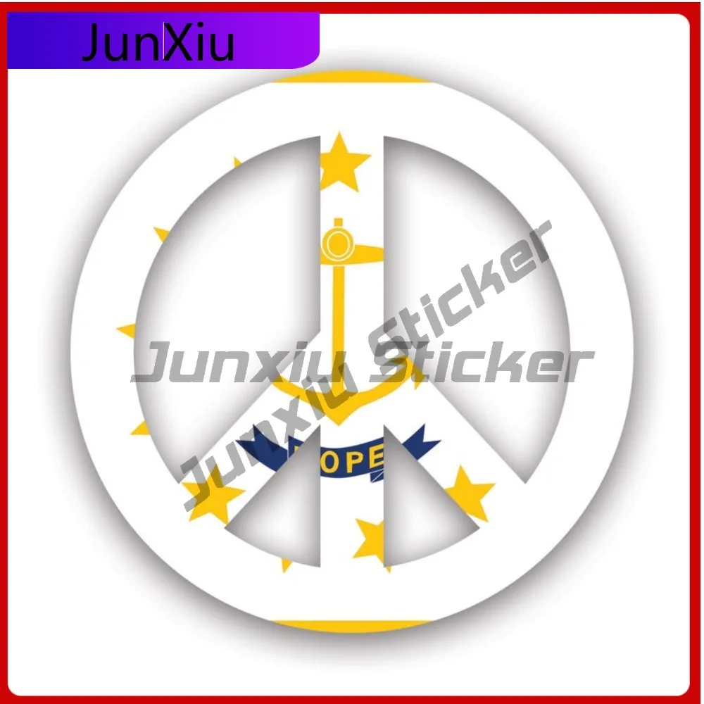 

Rhode Island Flag Weather Resistant Fade Resistant Funny For Truck Bumper Rear Windshield Easy To Remove Removable Accessories