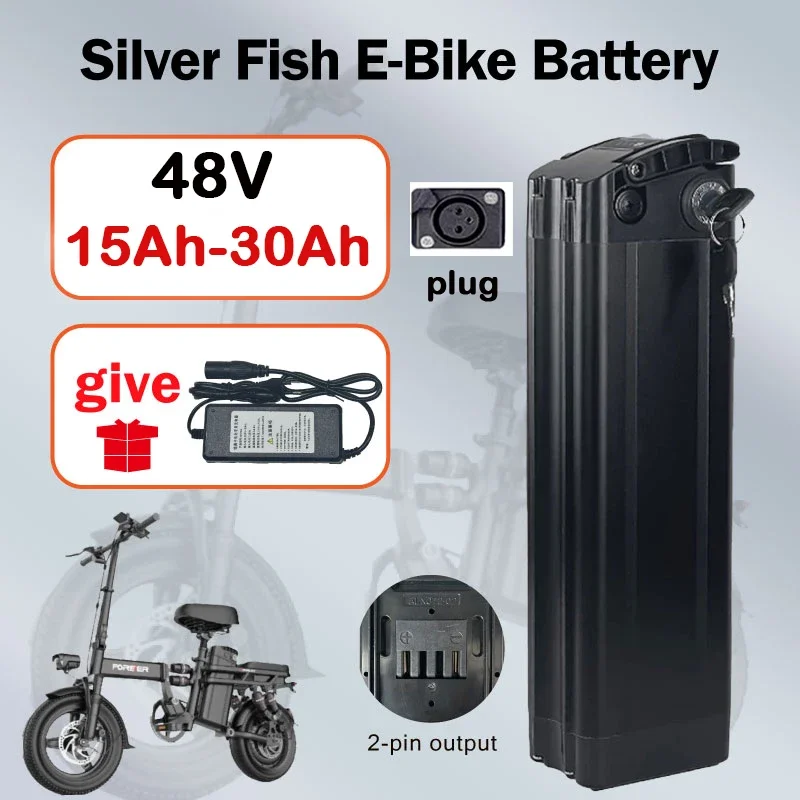 100% High quality 48V 15Ah 20Ah 3Aah lithium battery pack Silverfish battery 500W lithium-ion electric bicycle 48V 18650 battery