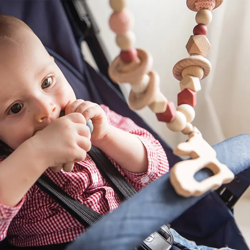 Ensemble de hochets pour poussette de bébé, Clip en bois, dessin animé éléphant, cloche suspendue, jouets pour cadeaux d'anniversaire pour bébés, 1 ensemble