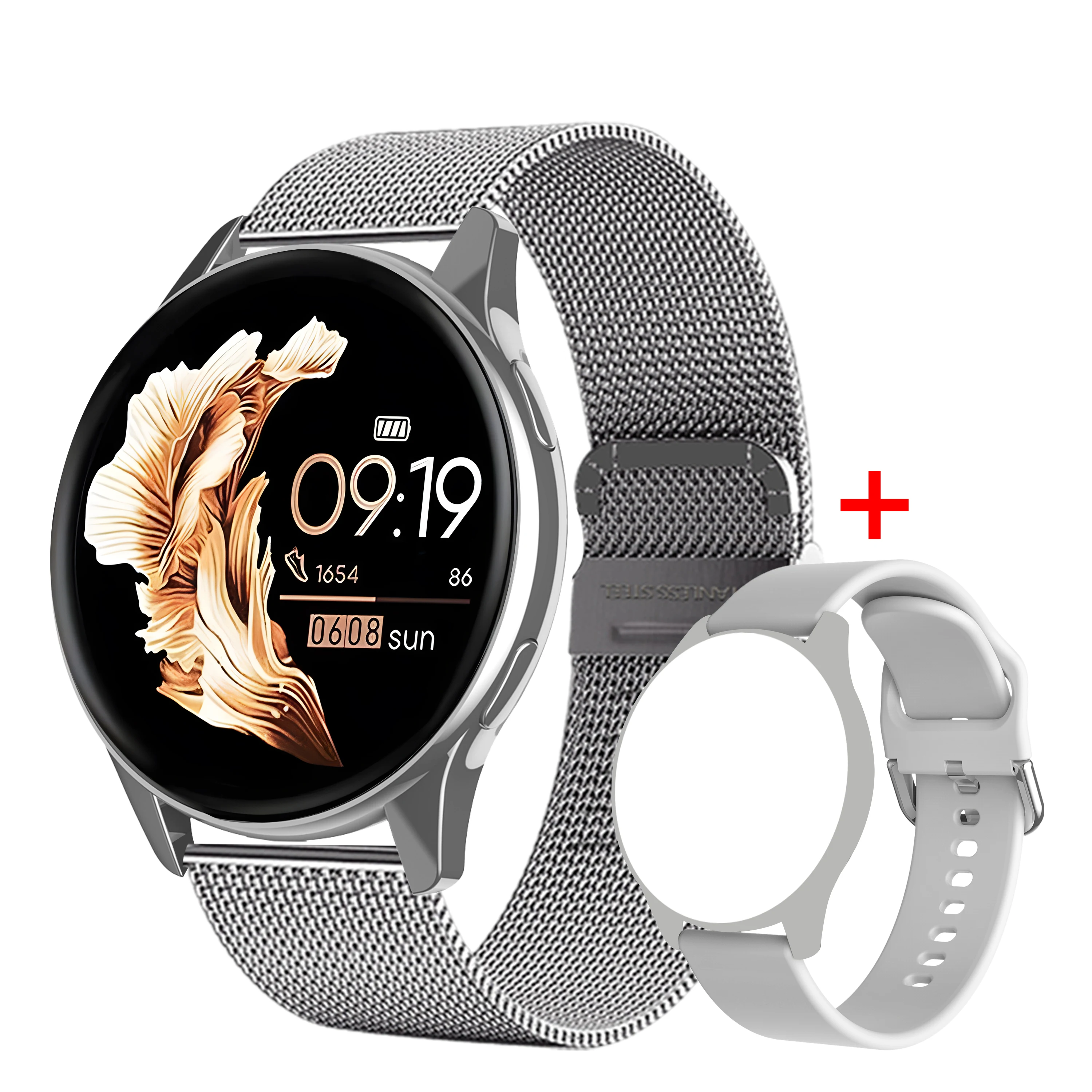 Nieuwe globale smartwatch voor Android/IOS-telefoon Draadloos bellen Antwoord Hartslag Bloeddrukmeting Bericht Push voor heren Dames