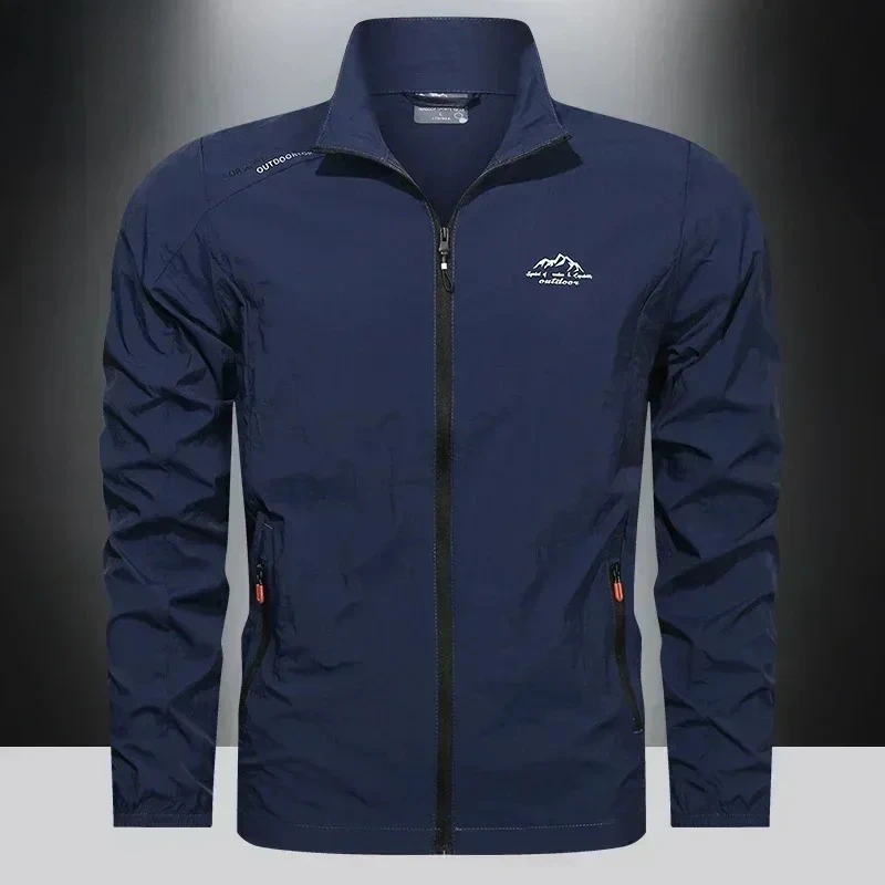 

Summer Thin Sunscreen Coat Men Zip Pockets Uv Sun Protection Jackets Breathable Ultra-light Work Clothes Outdoor Skin Coats Camp