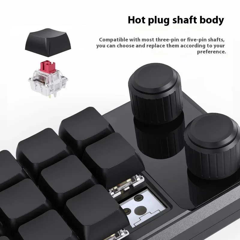 SIKAI CASE Mini Keyboard Tri Mode 12 KEYS Multifunctional Knob RGB Keypad Customized Hot Swap Office PC Accessories Gamer Gifts