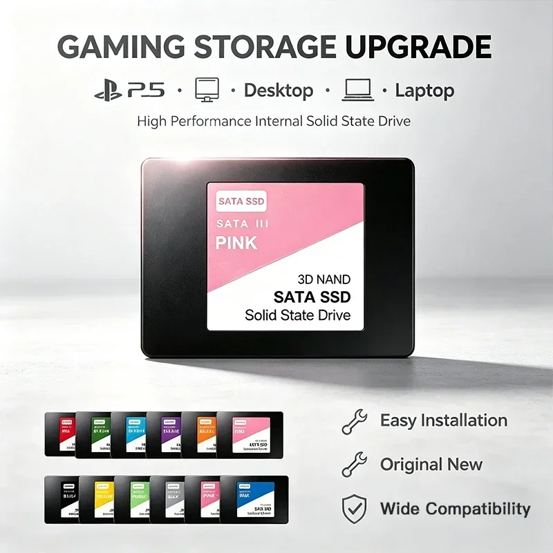Portable External 013 SSD High Speed Large Capacity Storage Orange / Pink / Black SATA External Solid State Drive For Laptop