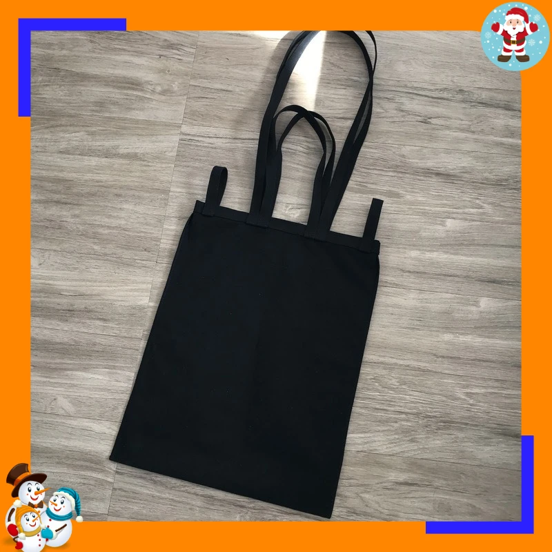 Classic Black Shopping Bag Carry Canvas Bag Men's and Women's Commuter Bag Graffiti Letter Tote Bag