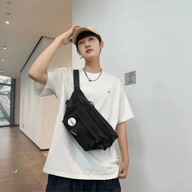 Japanese Style Crossbody Bag Workwear Waterproof Trendy Riding Men Hobo Chest Bag Sport Versatile Women Student Nylon Waist Bag