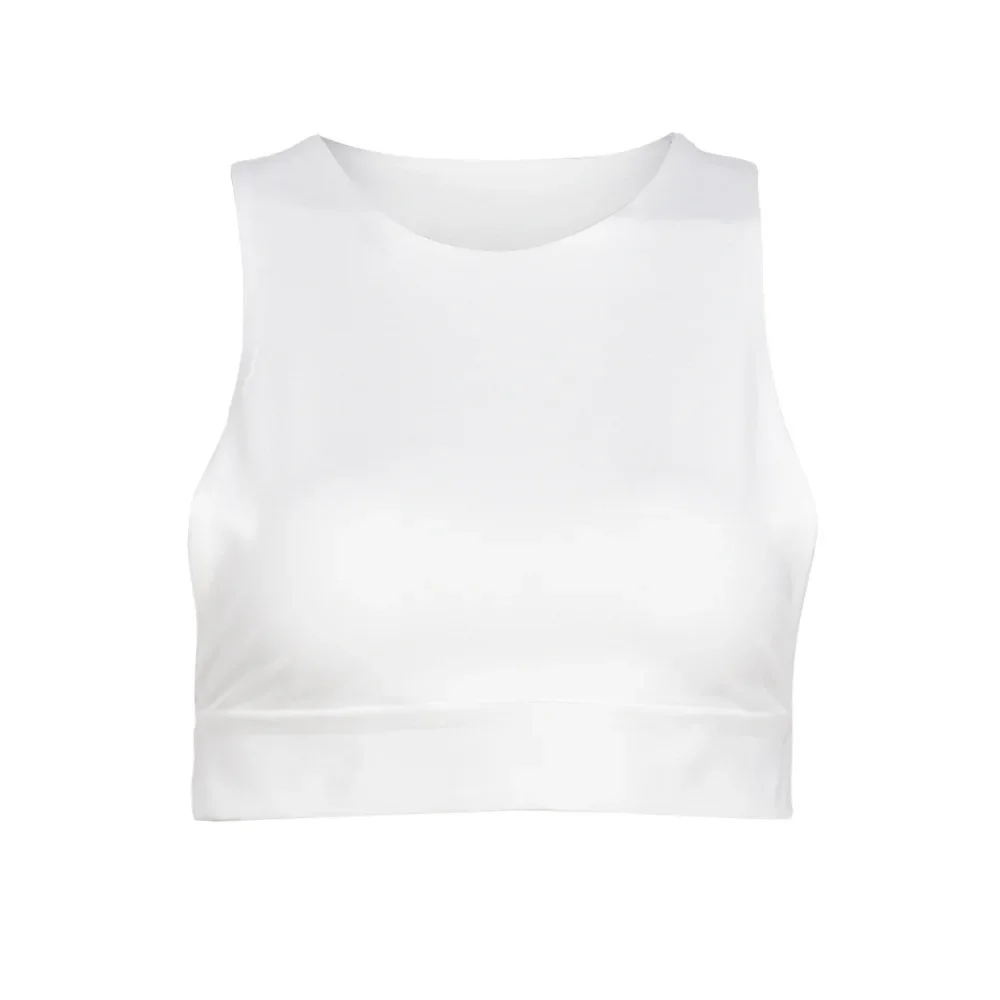 Custom LOGO Women's Solid Sleeveless Vest High Elastic Outwear Sexy Crop top Temperament Vest