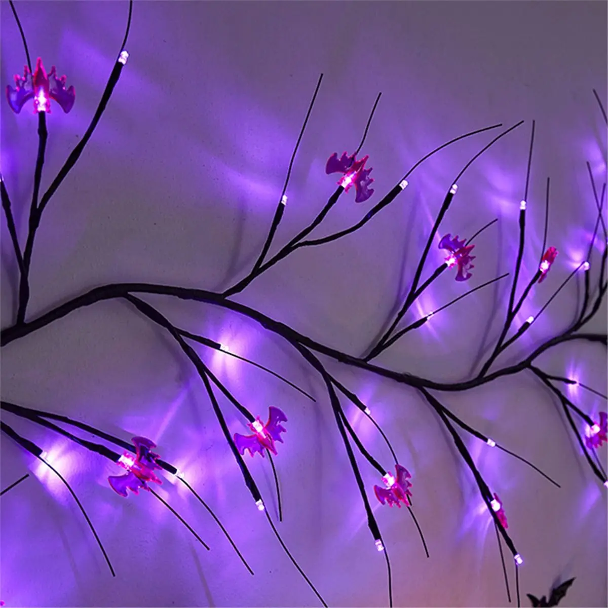 FTGT NEW Halloween Lights Bat Pumpkin Led String Light Willow Vine Light Bendable Tree Lamp Halloween Party Home Decor