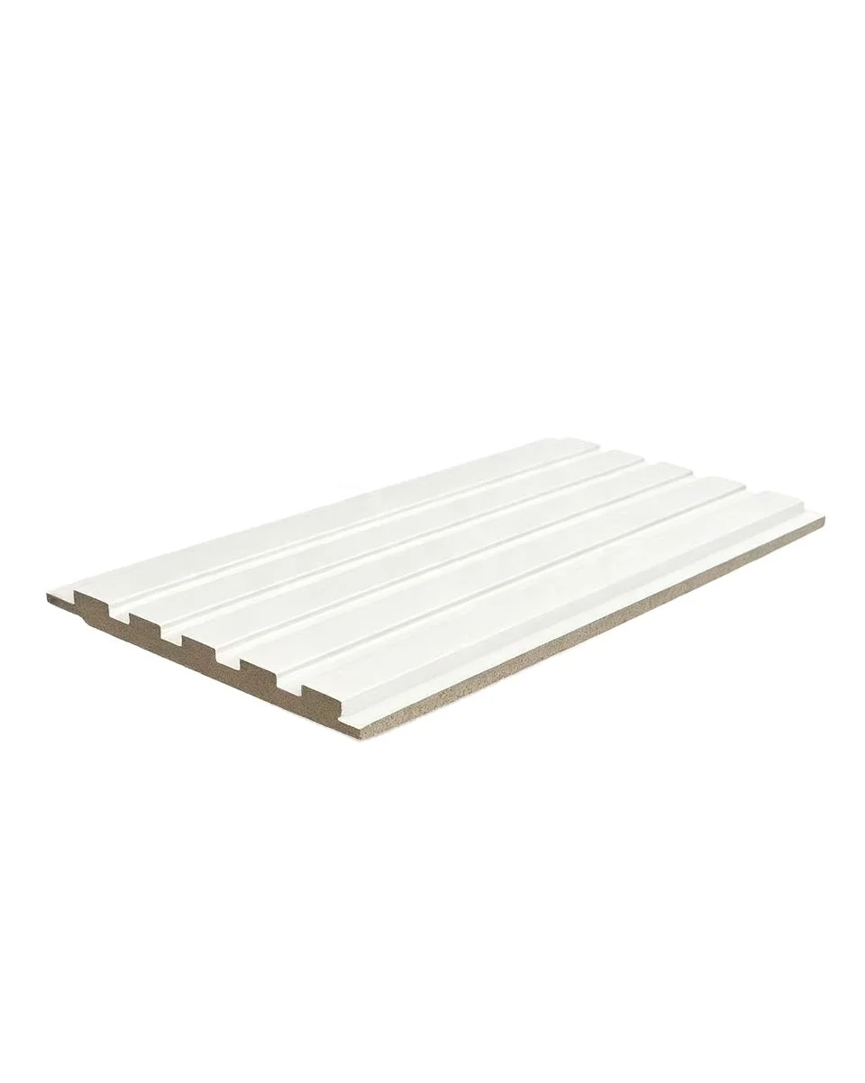 2026 White Primed Fluted MDF Wall Panel, Decorative 3D Fluted MDF Wall Mouldingpromote sales