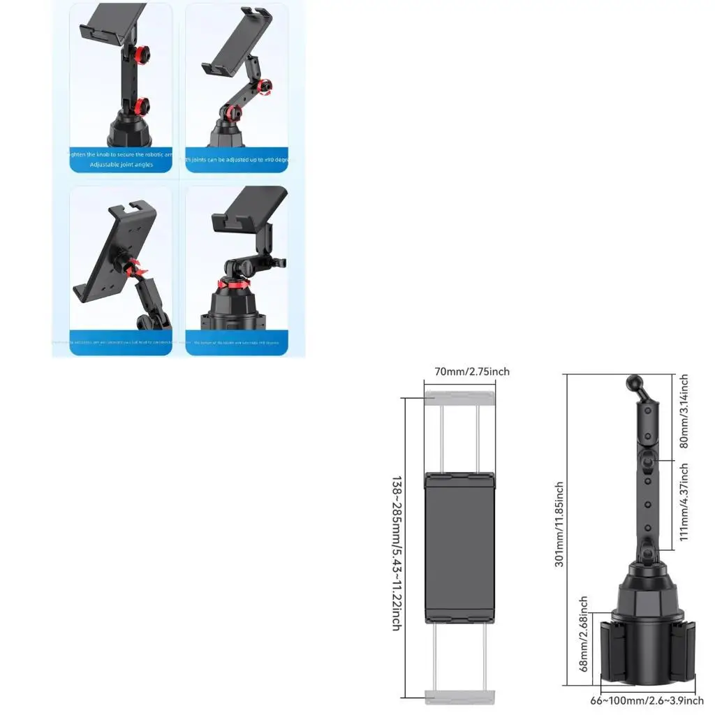 

Подставка для планшетов подстаканника автомобиля R53C с двойной регулировкой осей для электронных устройств