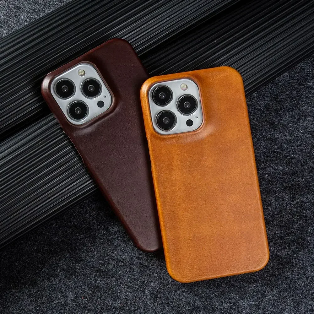 For Case iphone 14 Pro Max Cases Oil Wax Luxury Genuine Leather Cover For Iphone 15 12 11 13 XR XS Max X 8 Plus Phone Shell Capa