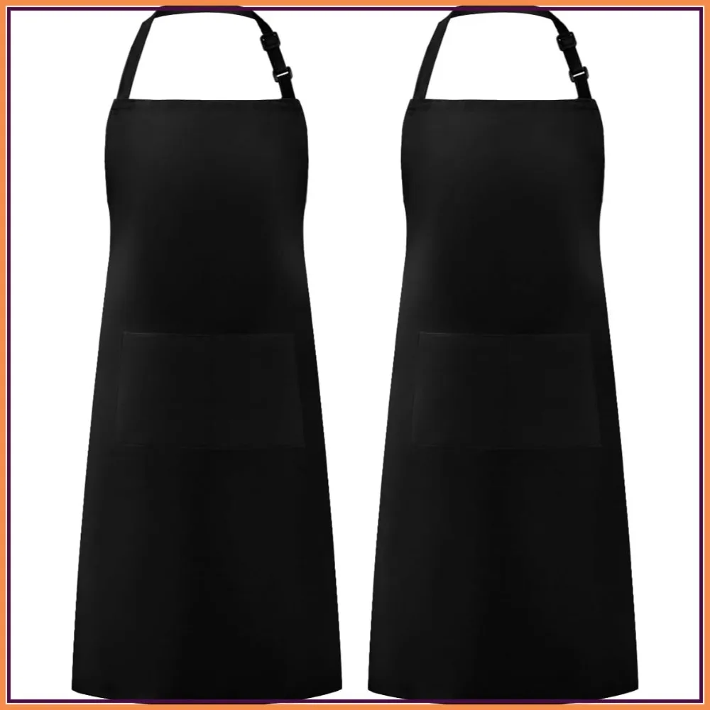 

Adjustable Cooking Kitchen Chef Apron with 2 Pockets, Cotton/Polycotton/Polyester for Men Women