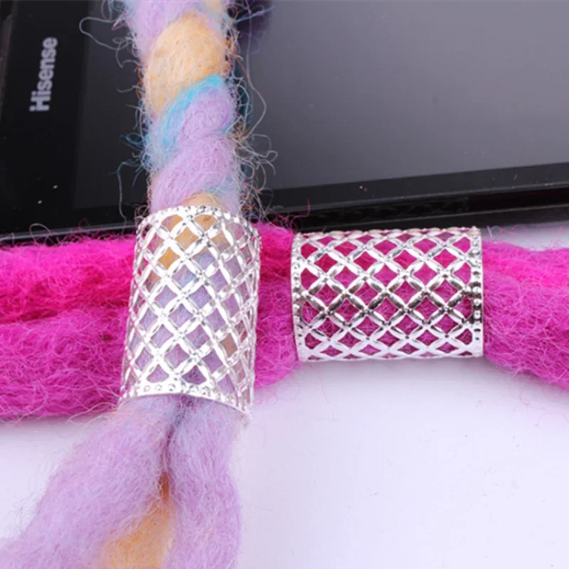 5pcs/bag Hair Braid Wig Jewelry Hair Extension Hair Rings Buckle Hollow Flower Tubes Cuffs Hairs Buckle Headdress Dreadlock Bead