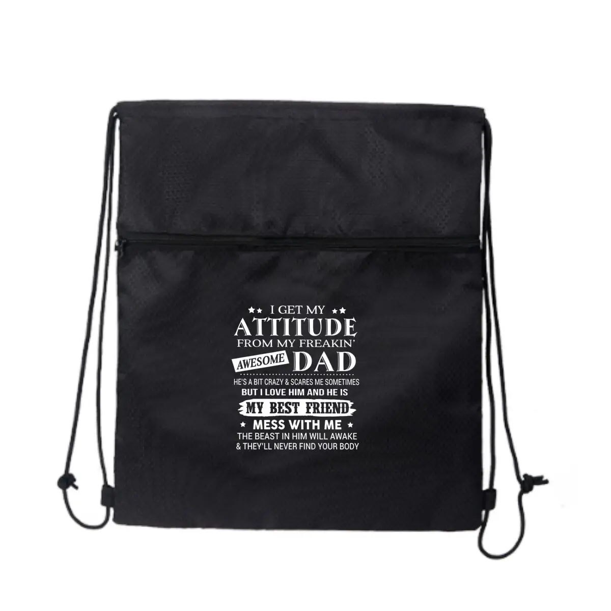 

Attitude Dad Text Art Легкий рюкзак на шнурке для рюкзака Рюкзак для отдыха на открытом воздухе Сумка на молнии