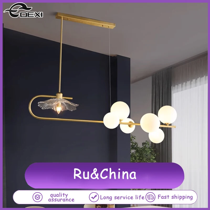 

Nordic New Glass ChandelierLliving Room Dining Hall Branch Shaped Ceiling Lamp Villa Coffee Shop Decoration Lighting Device G9