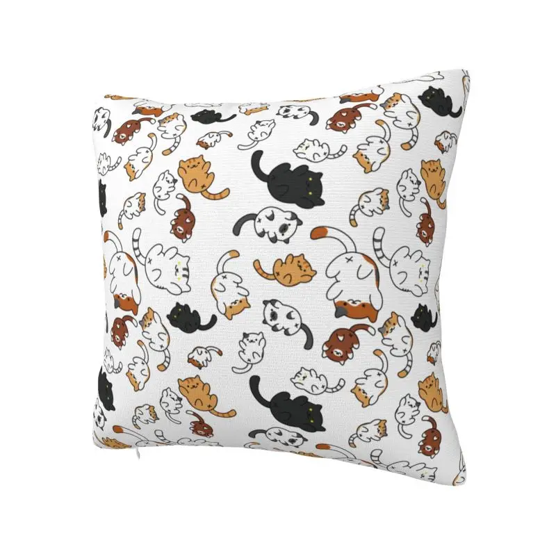 Colorful Cartoon Kitten Cat Throw Pillow Case 66*66cm Decorative Cushion Cover Square Polyester Pillowcase Double-sided Printing