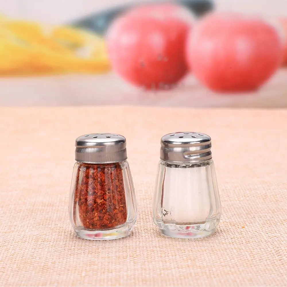 Small Glass BBQ Household Outdoor for Picnic Seasoning Bottle Spice Bottle Salt Jar Kitchen Supplies