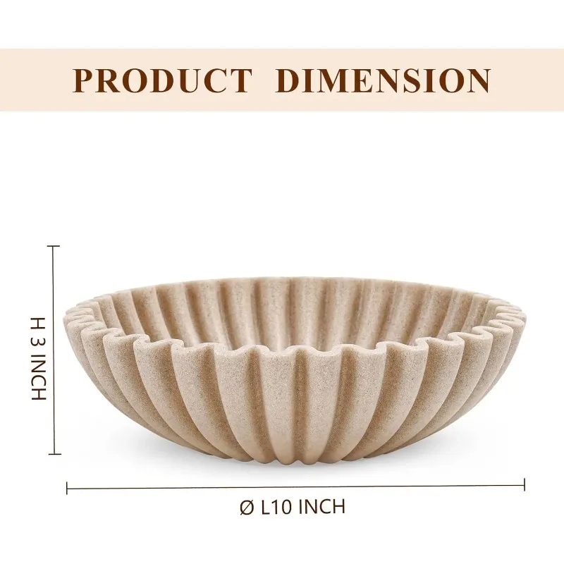 

New Products Hot SaleModern Fruit Bowl for Kitchen Counter, Ruffle Bowl Decor Handicraft Bowls for Home Decor, Decorative