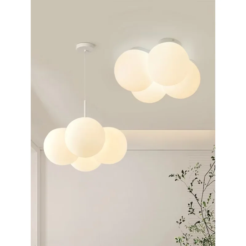Modern Bubble Balloon Milk White Ceiling Light Cute Children's Room Light Nordic Modern Simple Room Bedroom Pendant Light