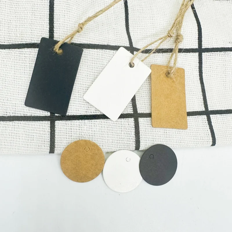 Jewelry Price Kraft Paper Labels Garments Items Package Blank Cards Mini Hang Tags Merchandis Promotion Display Cards 100pcs