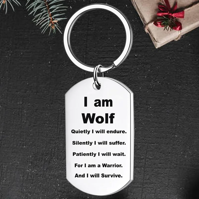 

Cute Wolf Inspirational Keychain pendant Wolf Lover Daughter Son Birthday Graduation Gift key chain Animal Wolf Enthusiast Gift