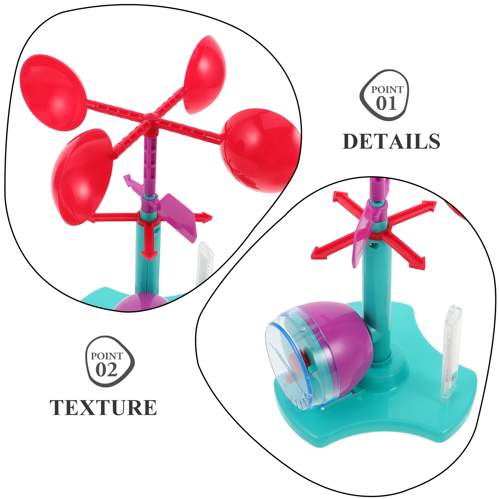 Kit científico de palhetas de vento para crianças, experimento educacional, anemômetro diy para medição de direção de velocidade do vento, ferramenta de aprendizagem física