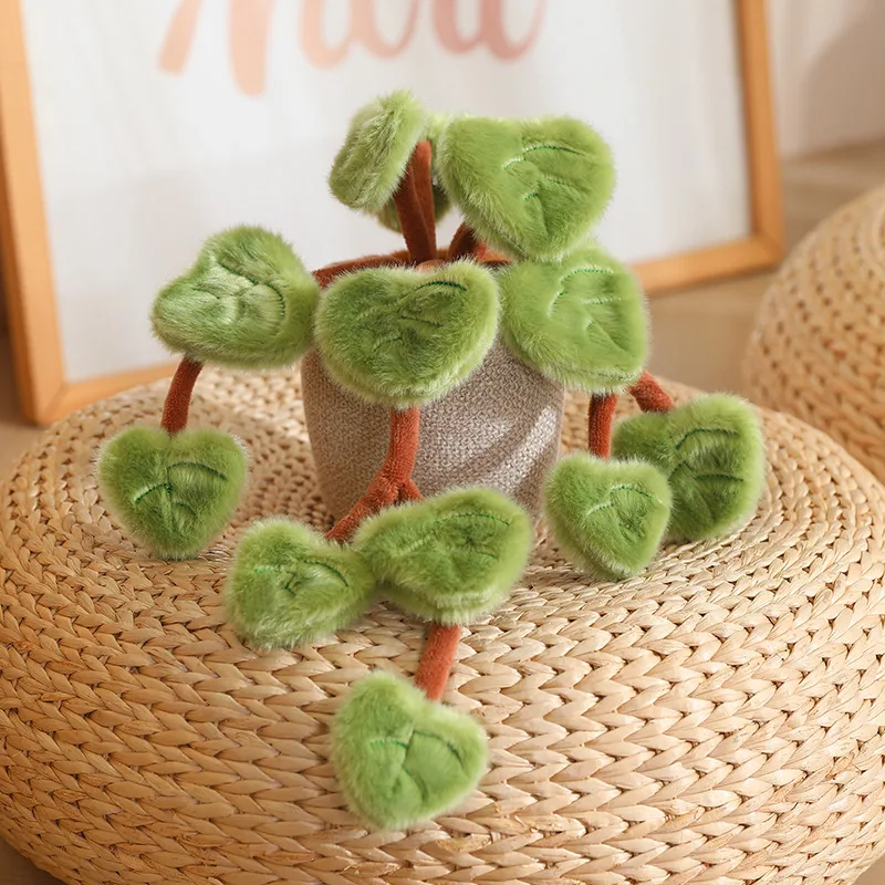 18 cm große, künstliche Pothos-Plüschpflanze im Topf, Stofftier für Heimdekoration und als Geschenk – Detail 14