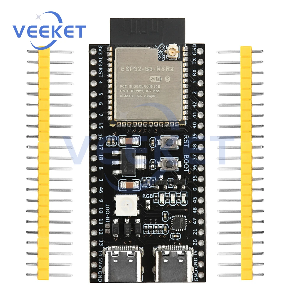 ESP32-S3 WiFi Bluetooth Placa de desarrollo Core ESP32-S3-N16R8/N8R2 Módulo IoT con Base de antena para proyectos de Internet de las cosas