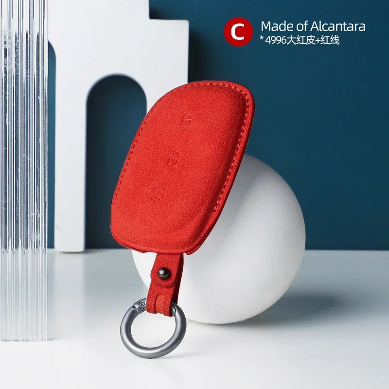 

Алькантара для LYNK и CO Z10, чехол для автомобильного ключа, замшевый кожаный брелок, автоаксессуары, умный защитный чехол для пульта дистанционного управления, Стайлинг