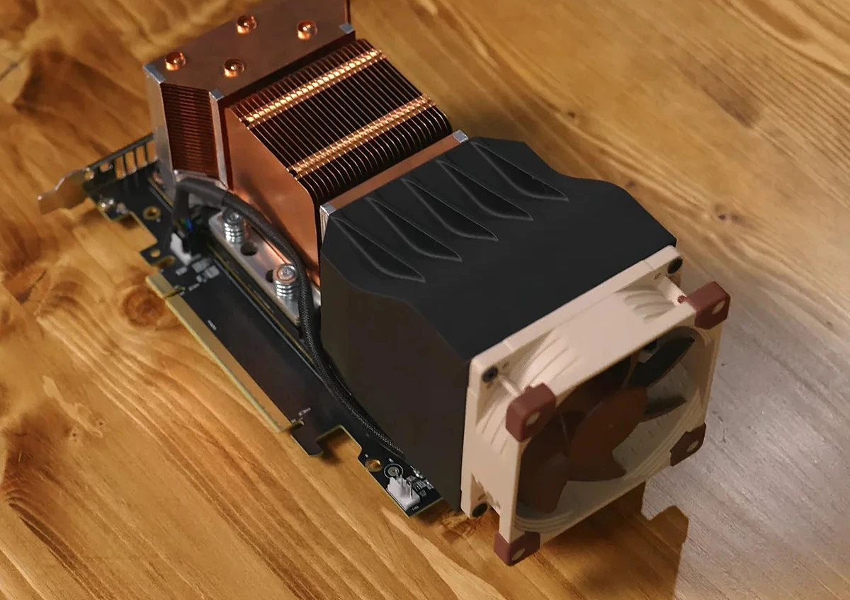 All Copper Heatsink & Fan Shroud Add-on for NVIDIA V100 P100 SXM2