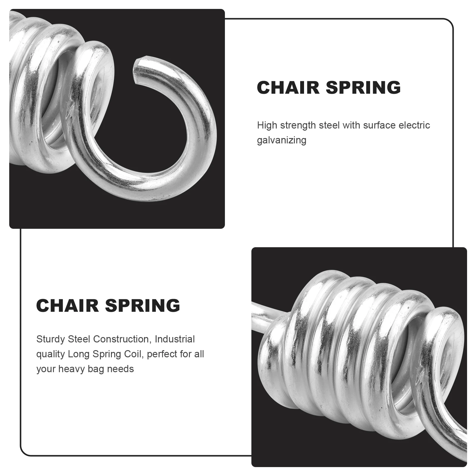 

2PCS Heavy Duty Spring Hooks for Hanging Chair Swing Porch Hammock Mounting Rack Steel Construction Low Noise