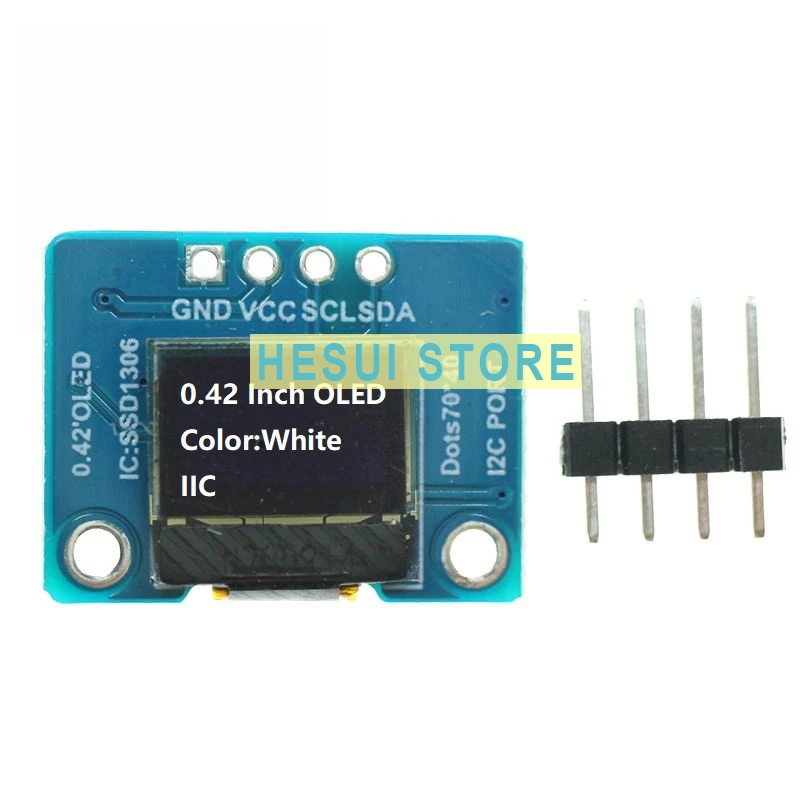 0.42 inch 4-pin OLED display SSD1306 LCD screen IIC interface module