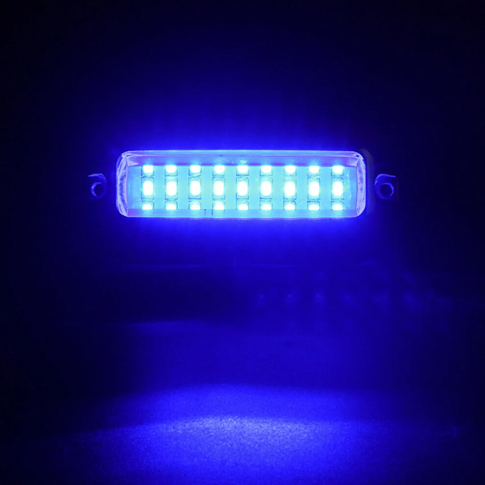 ABKS-10Pcs 27 Blue LED Stainless Lights Underwater Pontoon For Marine Boat Transom