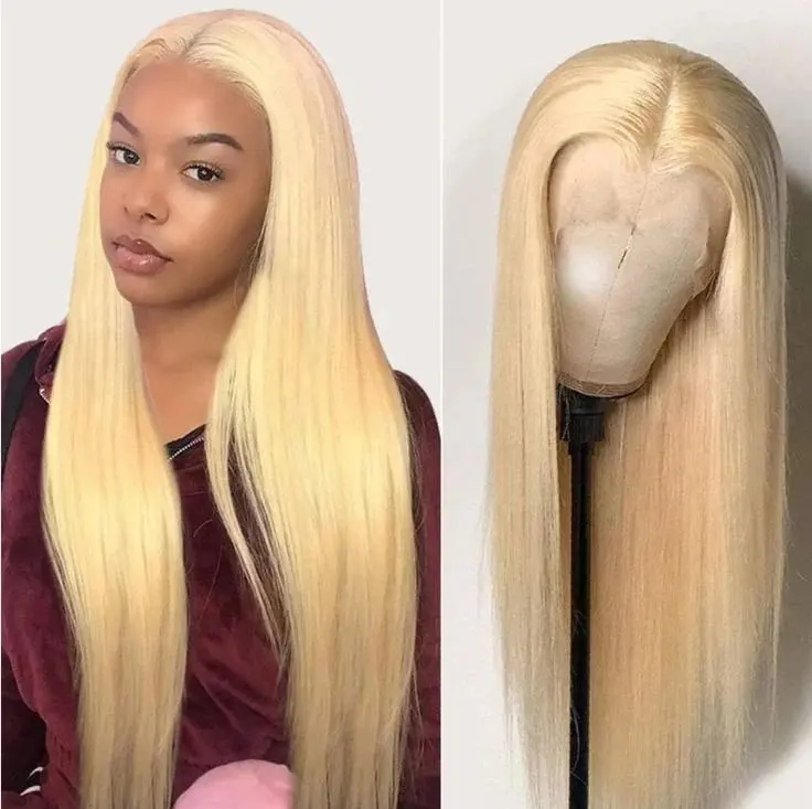 613 Blonde 13x6 HD Lace Wig 32 Inches Straight Transparent Pre-plucked Brazilian For Women 180 Density