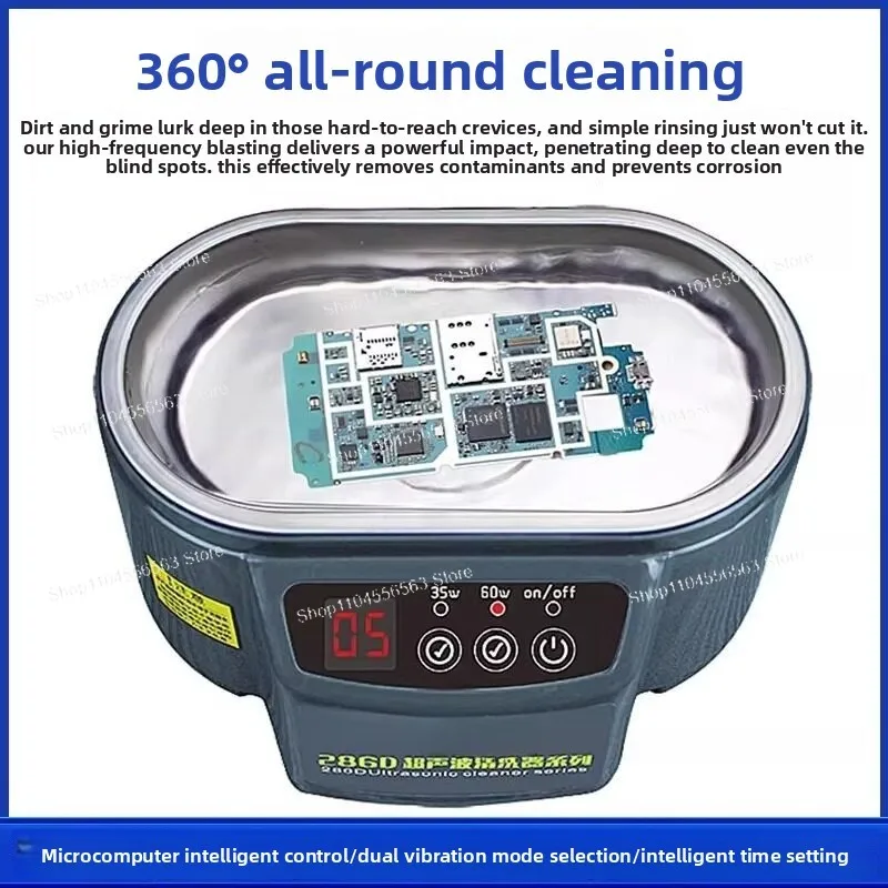 Cleaner Ultrasonic, Mobile Phone Repair Cleaning Main Board Watch Jewelry Cleaner 35/60W Dual Frequency